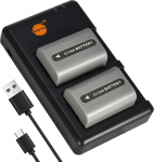 DSTE 2PCS NP-FP50 (1100mAh/7.4V) aku laadimisseade, &uuml;hildub Sony NP-FP30, NP-FP60, NP-FP70, NP-FP71, DCR-30, DCR-DVD105, DCR-DVD202E, DCR-DVD203E, DCR-DVD205E, DCR-DVD305