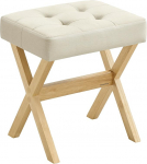 SONGMICS Meigitool Pehmendusega jakkum Puust jalad Jalahoob Magamistuba Riietusruum Esikus 32 x 42 x 46 cm Sand Beež Looduslik LSF006LF02