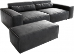 DELIFE Big-Couch Sirpio XL kunstnahast vintage antratsiit 270 x 130 cm koos tugitooliga