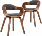 vidaXL s&ouml;&ouml;gitoa toolid, 2 tooli, s&ouml;&ouml;gitoa toolid koos k&auml;etoega, s&ouml;&ouml;gitool, k&ouml;&ouml;gitool, puidust raam, toolid s&ouml;&ouml;gitoas, k&ouml;&ouml;gis, tumehall kangas Bentwood