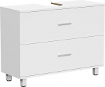 HOMCOM Vanity Unit 2 sahtliga Vannitoakapp Split Top sahtliga Vanity Unit Vannitoa aluskapp 80 x 30 x 60 cm Valge