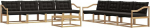 Outdoor Sitzgruppe 9-teilig aus Akazienholz, Gartenm&ouml;bel Set mit Tisch und Polstern, modulares Lounge Sofa f&uuml;r 8 Personen, Lounge Set f&uuml;r Garten, Terrasse und Balkon, 79x79x37 cm