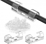 Kabelclips Selbstklebend, 100 St&uuml;ck Kabelhalter mit Starken Acrylkleber Pads, Kabelbefestigung Kabelklemme f&uuml;r Kabelmanagement an Schreibtisch, Wand, B&uuml;ro, TV, USB und Netzwerkkabel