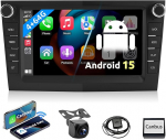 ESSGOO True 4+64G juhtmevaba autoraadio Android Car ja CarPlay Vauxhall Opel Corsa C/D Zafira B Astra G/H Meriva Signum Combo jaoks, 7-tolline Bluetooth autoraadio FM RDS GPS WiFi tagurduskaameratega