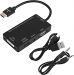Garsent HDMI adapter, 4 in 1 HDMI to DVI 4K / VGA / HDMI 4K / Audio Conversion kaabel Video Converter Audio DV, Tablet, dekooder, TV, arvuti, projektor jne.