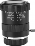 Topiky CCTV Camera Lens, 3.5-8mm 720P Zoom Lens CS Mount F1.4 Aluminum Alloy CCTV Camera Lens with Manual Aperture Low Distortion, High Compatibility