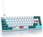 M&auml;nguklaviatuur 60% traadita, 65% mehaaniline klaviatuur traadita Bluetooth/2.4G/Type-C, RGB taustavalgustus Ameerika QWERTY paigutus PC Mac Gamerile (GT68-roheline)