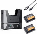 K&F CONCEPT NP-FZ100 2600mAh topelt aku koos modulaarse kiirlaadijaga, toetab 18W PD (v&otilde;i QC) kiirlaadimise sisendit koos laadimiskomplektiga Sony Alpha A7 III A9 ja nii edasi