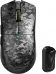 MAMBASNAKE Attack Shark X11 Ultra Carbon Fiber Wireless Gaming Mouse, Nordic 54L15, PAW3950MAX, 42000 DPI, Dual 8000Hz, 63g kerge, Shark Fin Dongle, Double Layer Feet, PC, sepistatud must
