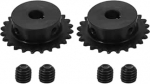 hankimise kaart 2tk #25 10mm Bore 51.5mm OD 24T C45 Carbon Steel ANSI #25 Roller Sprocket Round Hole koos 3x1.4mm Keyway ja Set Screws