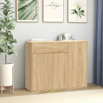 Tino Tech Sideboard sahtliga, Esikoha m&ouml;&ouml;bel, S&ouml;&ouml;gitoa m&ouml;&ouml;bel, Sahtlikapp, Highboard, Magamistoa m&ouml;&ouml;bel, Panipaigakapp, Uksega k&uuml;lgkapp, puitmaterjal, Sonoma Tamm, 88 x 30 x