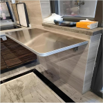 Kaasaegne seinale paigaldatav kokkupandav laud v&auml;ikestele ruumidele 304 roostevabast terasest vineeriga seinale paigaldatav s&ouml;&ouml;gilaud h&otilde;ljuv kokkupandav laud lihtne paigaldamine (90 x 3