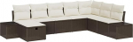 Rantry 8-teiliges Garten Sofa Set mit Kissen Braun Poly Rattan Gartenlounge Model3359427