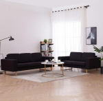 Rantry M&ouml;bel-Set 2-teilig aus schwarzem Stoff, Set f&uuml;r Schlafsofa, Wohnzimmer, Sofa, modernes Sofaset f&uuml;r den Au&szlig;enbereich, Gartenm&ouml;bel