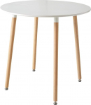 EGOONM Modernne &uuml;mmargune s&ouml;&ouml;gilaud 2-4 inimesele; kohvilaud, k&ouml;&ouml;gilaud puidust jalgadega s&ouml;&ouml;gituppa, elutuppa, kontorisse, 80 x 80 x 75 cm, valge (kaks t&uuml;kki)