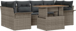 7-teiliges Garten Sofa Set mit Kissen Grau Poly Rattan Gartenlounge Model3358022