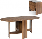 Kompakter zusammenklappbarer Esstisch aus Holz mit Tropfenblatt f&uuml;r kleine R&auml;ume, multifunktsionaalne Home-Office-Schreibtisch, platzsparende M&ouml;bel f&uuml;r Essen und Arbeit, modernes Design