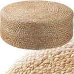tectake&reg; Handmade Jute Pouf Boho, Round Stool, Room Decor Furniture, Floor Cushion, Seat Cushion, Floor Cushion, Pouf Stool, Upholstered Stool, Bean Bag, Floor Seat Cushion, Elipse
