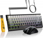 MAMBASNAKE ATTACK SHARK X68 HE Rapid Trigger-Tastatur & R1-Maus & 8KHz-Spiralkabel Kombinationen, 0.01mm RT t&auml;psus, 8KHz Wired Magnetische Tastatur, R1 Kabellose Gaming-Maus, f&uuml;r PC/Mac-Mondnacht