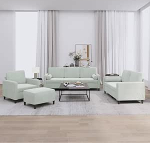 ZEYUAN 3201964 4-osaline diivan komplekt padjadega helehall samet, Lounge diivan, diivanid ja diivanid, Relax diivan, diivan elutuppa, helehall samet, helehall samet