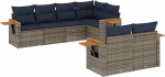 7-osaline aia diivan komplekt koos pehmendusega Hall Poly Rattan Garden Lounge Model3226985