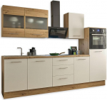 Capri kaasaegne k&ouml;&ouml;gikapp ilma elektriseadmeteta, valge, Artisan Oak Look, FSC-sertifitseeritud, ruumikas ja palju panipaiku pakkuv k&ouml;&ouml;k, 280 x 168 x 58 cm (B x K x S)