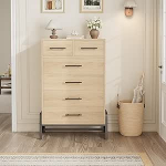 118Cm Hoch Kommode Mit 6 Schubladen, Sideboard Schubladenschrank, Holz Vielseitiger Aufbewahrungsschrank, 75x39x118Cm F&uuml;r Schlafzimmer Flur Wohnzimmer, Kinderzimmer Und Ankleidezimmer, Ideal Als