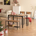 sogesfurniture puidust komposiitlaua ja -toolide komplektid Rustic Brown &Uuml;ks suurus