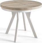 AlpiMeble &uuml;mmargune pikendatav s&ouml;&ouml;gilaud, kaasaegne elutoa- ja k&ouml;&ouml;gilaud, tugeva konstruktsiooniga laud, l&auml;bim&otilde;&otilde;t 90 cm - 190 cm, v&auml;rv Sonoma - Evo Collection