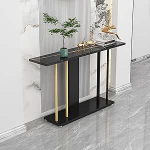 Lange Konsole f&uuml;r den Eingangsbereich oder Flur, Industrieller Flurtisch mit stilvollem Metallrahmen, schmaler Tisch hinter der Couch, f&uuml;r Wohnzimmer, Flur, Foyer