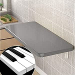 Verstellbarer, an der Wand montierter Klapptisch f&uuml;r kleine R&auml;ume, grau, maximum Tragkraft 100 kg, ideal f&uuml;r K&uuml;che, Esszimmer, Schlafzimmer oder Badezimmer, mehrere Gr&ouml;&szlig;enoptionen verf&uuml;gbar