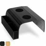Tuko Sofa Tray Armrest Flexible Bamboo with Drink Holder & Compartments - Premium Sofa Shelf Sofa Butler Wooden Tray Sofa Tray Butler Cushion Table Couch Shelf Backrest for Sofa Back - Black