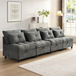 Cloud Modular Sectional Diivan 4-kohaline koos ladustamise all istmepadjad, hingav &scaron;enill kangast diivan elutuba, tasuta kombinatsioon (Antiik hall)