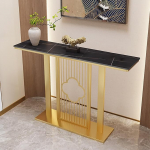 Modernne &otilde;huke konsoolne diivanilaud riiulitega elutuppa kuldne (150cm)