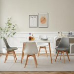 S&ouml;&ouml;gilauakomplekt valge koos 4 tooliga S&ouml;&ouml;gitoa komplekt k&ouml;&ouml;gi s&ouml;&ouml;gitoa kontorisse valge + hall