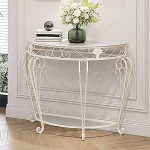YTSJXN Konsolentisch,Halbrunder Moderner Beistelltisch,Schmaler Sofatisch,Flurtisch Schmal,Schmaler Tisch,Einfachmontage,Console Table,f&uuml;r Wohnzimmer,Schlafzimmer,Balkon(Wit,L70CM/27.5IN)
