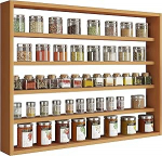 Esaldi L puidust rippuv k&ouml;&ouml;giriiul m&otilde;&otilde;tmetega umbes K 60 x L 80 x S 10 cm rippuv riiul viie sektsiooniga seinariiul maitseaineriiul k&ouml;&ouml;gim&ouml;&ouml;bel