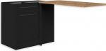 Jazz Modernne nurgak&ouml;&ouml;gikapp t&ouml;&ouml;tasapinnaga, matt must, Lanzelot Oak Look - ruumikas nurgakapp, kus on palju hoiuruumi - 115 x 90 x 60 cm (B x K x S)