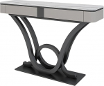 Moderner Konsolentisch im Industriestil, geometrischer Akzent-Sofatisch f&uuml;r Flur und Wohnzimmer, stabiles Eingangsm&ouml;bel mit Metallrahmen (schwarz, 39,5 Zoll)