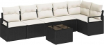 Garten-Sofa-Set mit Kissen mit Speicher 7 tk Braun und Creme Model3355076