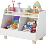 Bellabino Belly Montessori laste riiul, m&auml;nguasjade riiul, valge/loomulik, 2 sektsiooniga m&auml;nguasjade jaoks, m&otilde;&otilde;tmed (K x S x L): 52 x 38 x 72 cm