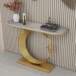 Schmaler Konsolentisch f&uuml;r den Eingangsbereich, Sofatische f&uuml;r den Flur, Eingangsbereich (Gold 3,80 cm)