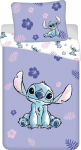 Jerry Fabrics Lilo ja Stitch laste p&ouml;&ouml;rdvoodipesu lillaga lilla peite 140 x 200 cm, padjap&uuml;&uuml;r 70 x 90 cm, 100% puuvillane.