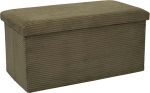 HOME DECO FACTORY, HD0535 Green Ribbed Foldable Bench Chest - Elegant and Multifunctional Design, Practical Storage, Seat Comfort, 76 x 38 x 38 cm, Green