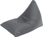 Green Bean Triangle Bean Bag 150 x 100 x 100 cm with 220 Litre EPS Bead Filling - Washable Cover - Outdoor Fabric Floor Cushion Seat Cushion - Grey