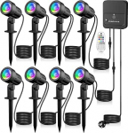 MEIKEE aiavalgustus RGB koos kaugjuhtimispuldiga 10 v&auml;rvi 30 d&uuml;naamilist režiimi IP66 veekindel ajastusfunktsiooniga aiavalgustus RGB ideaalne &otilde;ues, aias, terrassil, puudel, 8 t&uuml;kki koos ELi pistikuga