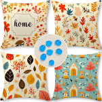 Cirzone Outdoor padjakate komplekt 4 padjakatet 45 x 45 cm Dekoratiivne elutoa linasest riidest dekoratiivse elutoa, aia, r&otilde;du jaoks.