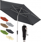 Doppler Parasol for the garden, SL-AZ car tilt, 275 cm, anthracite, garden umbrella, bendable, crank umbrella with UV protection 80+, crank umbrella made of aluminium, rainproof polyester canopy