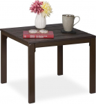 Relaxdays Side Table for Balcony, Weatherproof, Also for Patio and Garden, H x D: 39 x 52 x 48 cm, Outdoor Table, Small, Brown