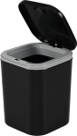 Obstnny 2 Litre Mini Trash Can with Push Button Lid Black Desktop Waste Bin 1 Pack
